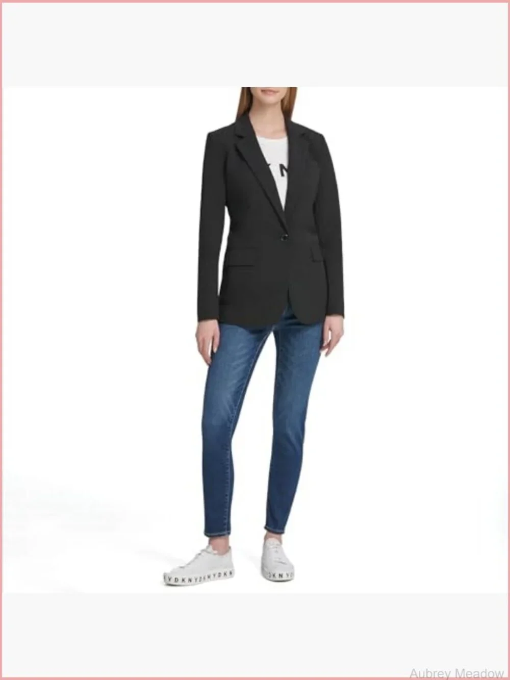 Single Breasted Blazer Jacket with Padded Shoulders